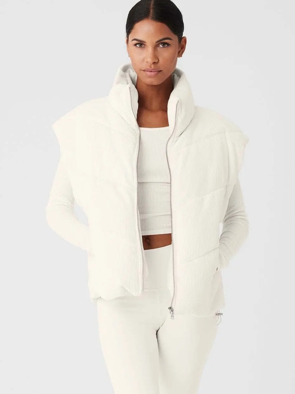 ALO Yoga Ribbed Velour Mountain Side Puffer Vest